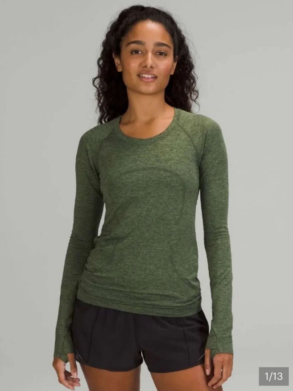 Lululemon Swiftly Tech Long Sleeve Shirt Rainforest Green Heathered Womens 6